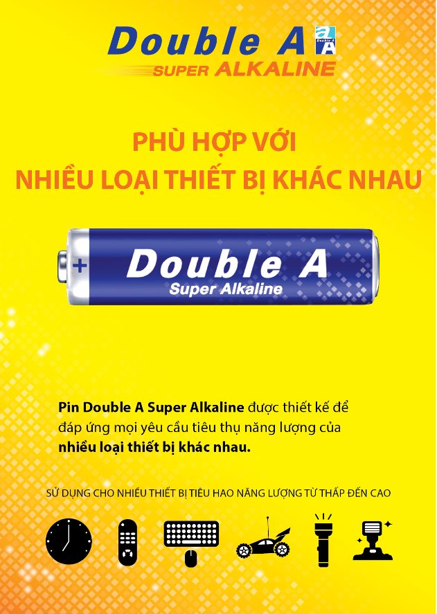 Vỉ 2 viên pin AA Double A Super Alkaline