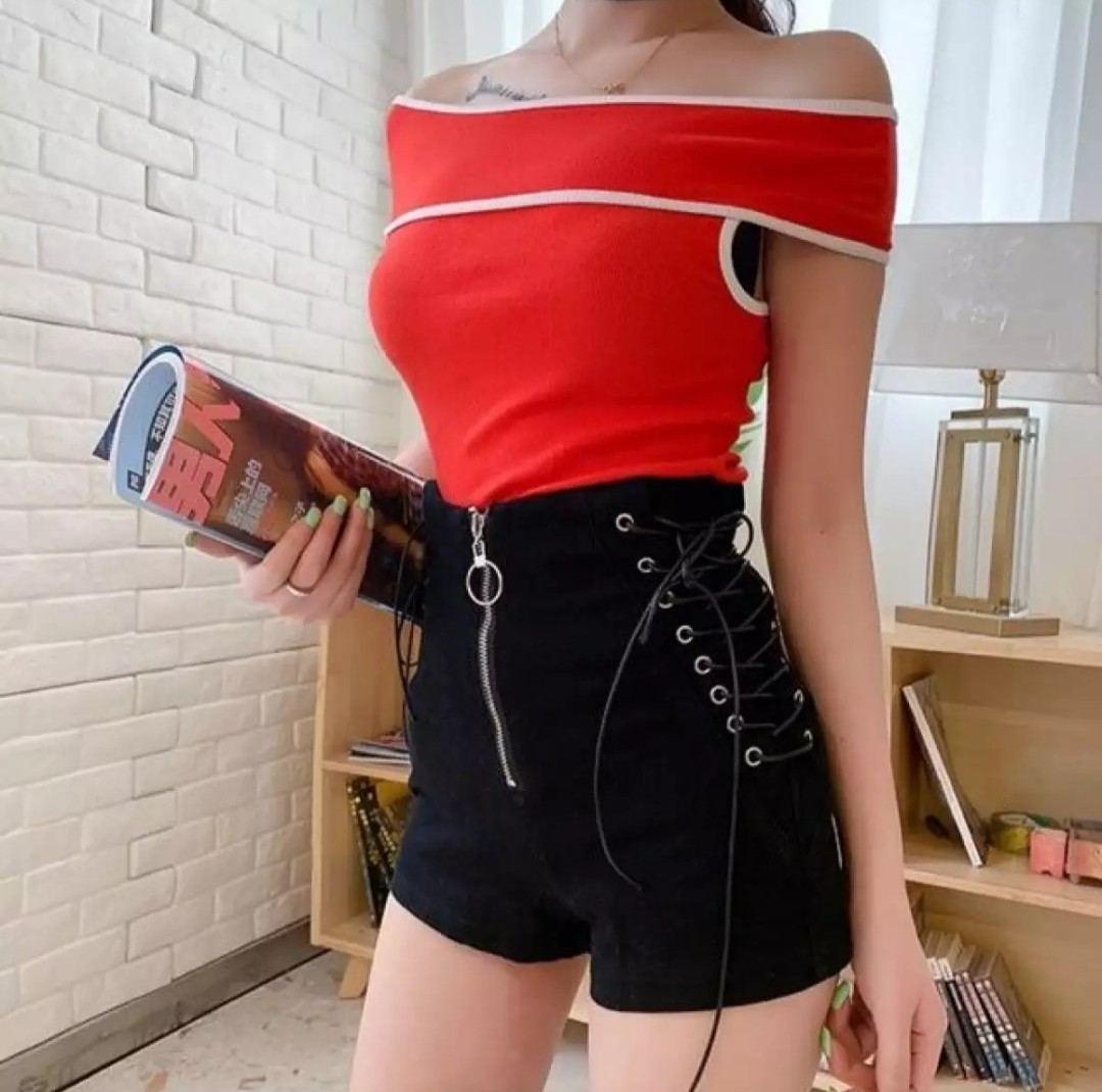 [xả hàng]Quần short nữ kaki đan dây hông 2 bên - quần đùi đan dây -quần đùi nữ dây kéo