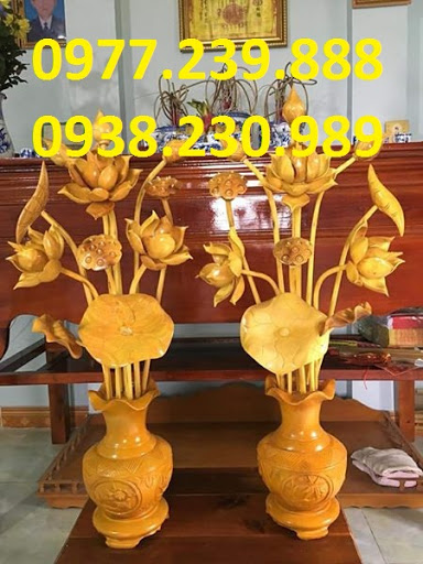 Hoa Sen gỗ mít 1 bình
