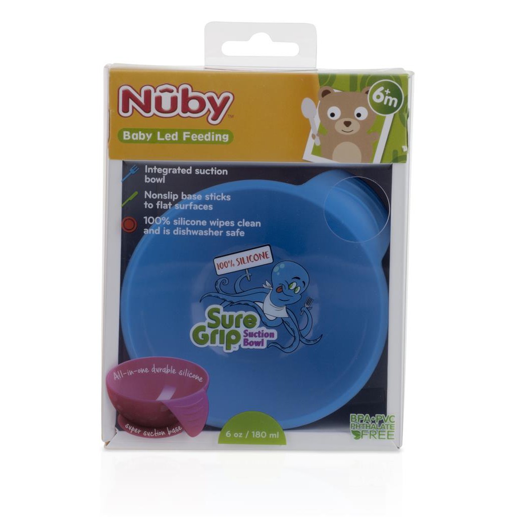 Bát ăn dặm Nuby chống đổ silicone