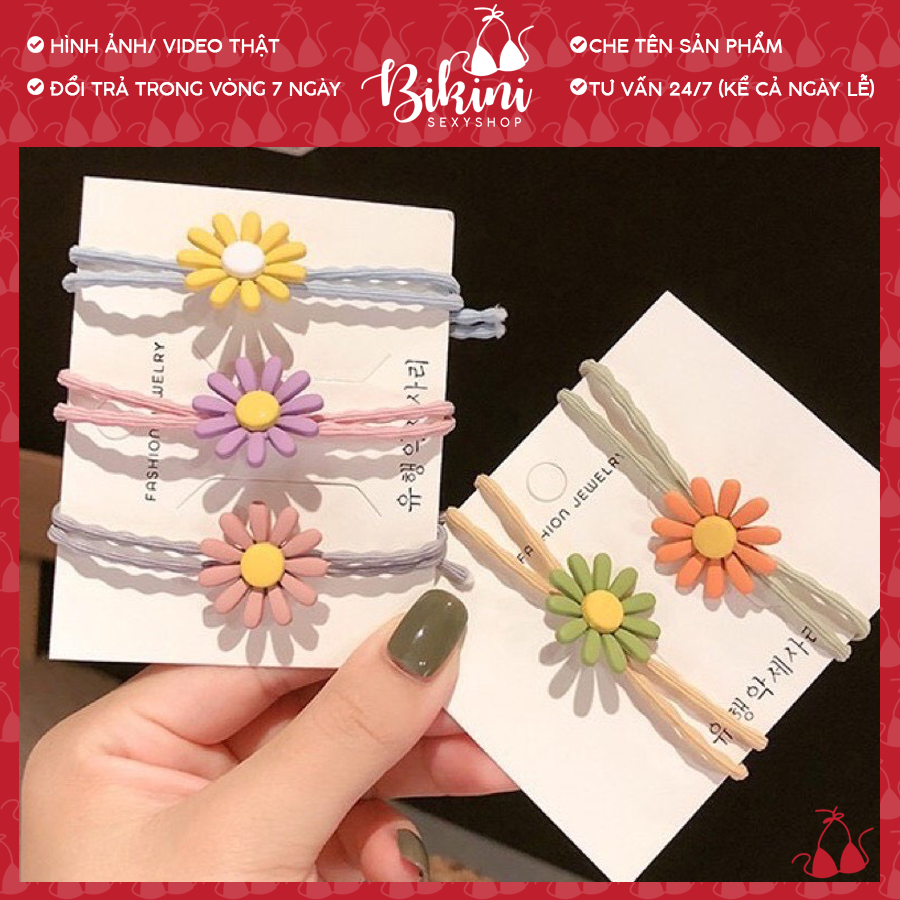 👙❣️ Dây buộc tóc hoa cúc đủ màu xinh BT01