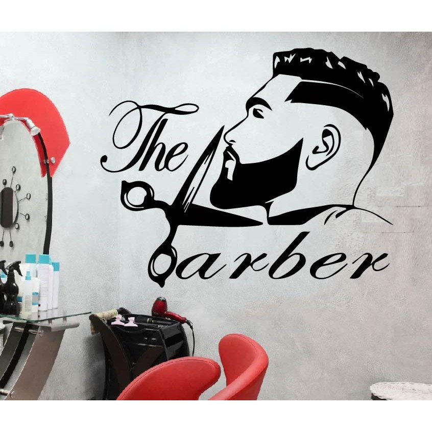 Decal Trang trí Barber, Salon cắt tóc P1