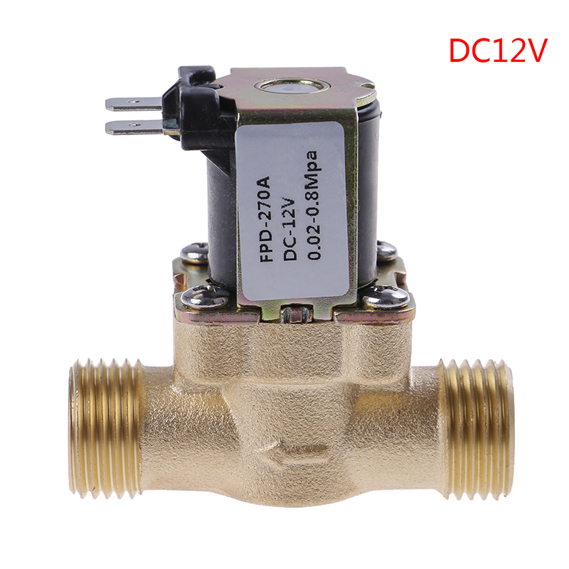Owzzrn van điện từ bằng đồng thau g1/2 ''dc 12v 24v ac220v cho máy nước nóng năng lượng mặt trời