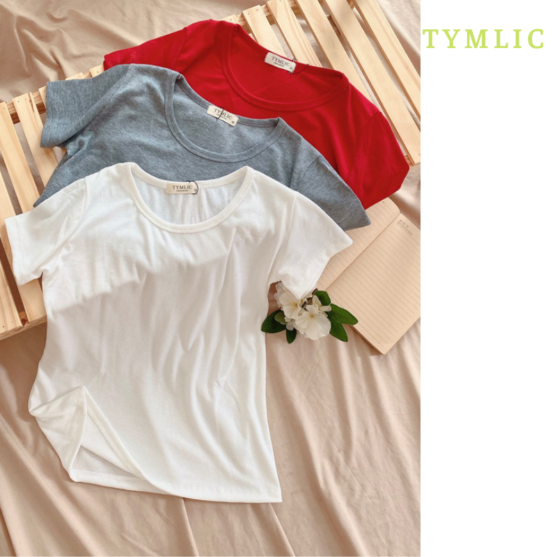 Áo Pull Gân Cổ Tròn Basic 4 Màu TYMLIC
