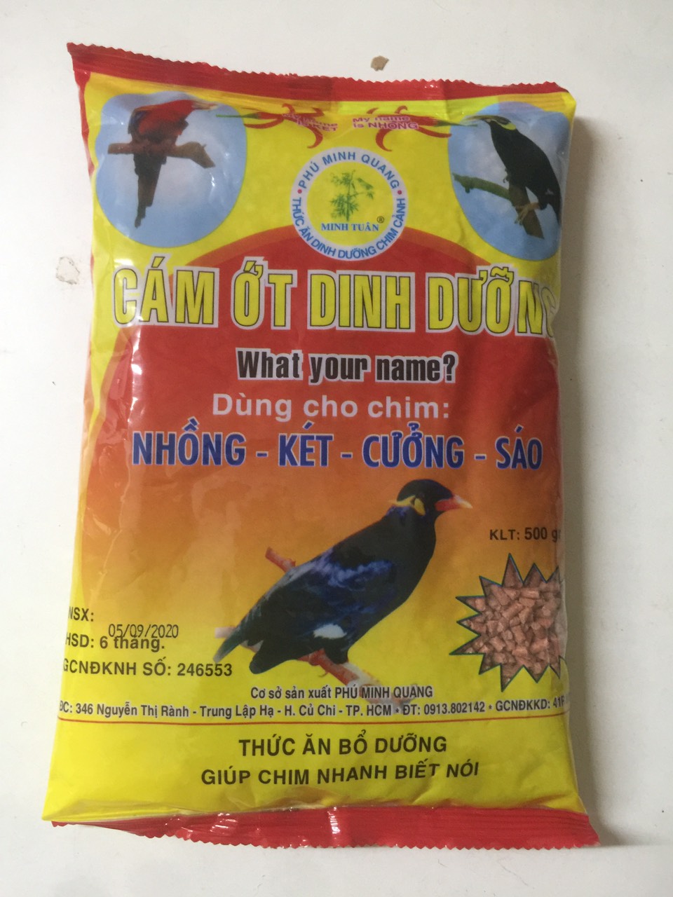 CÁM ỚT DINH DƯỠNG MINH TUÂN 500g DÀNH CHO KÉT, SÁO, NHỒNG..