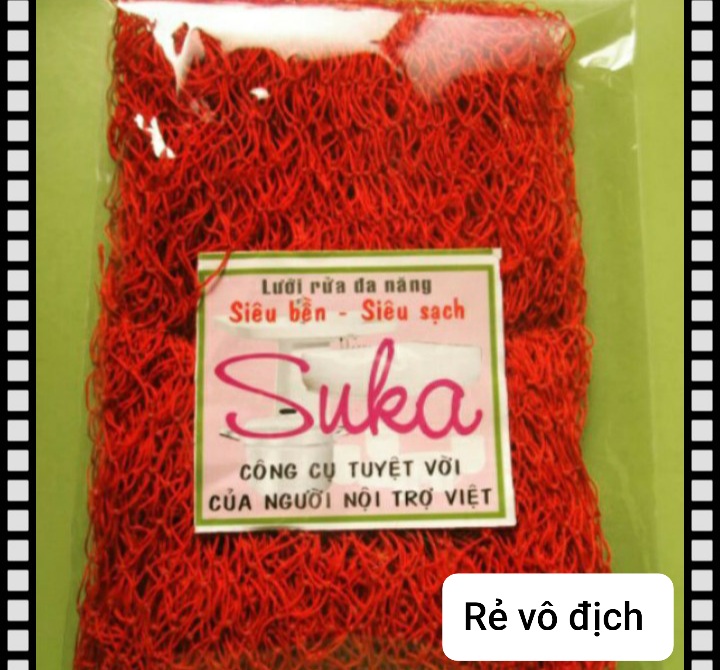 Set 05 cước lưới rửa chén cao cấp màu đỏ