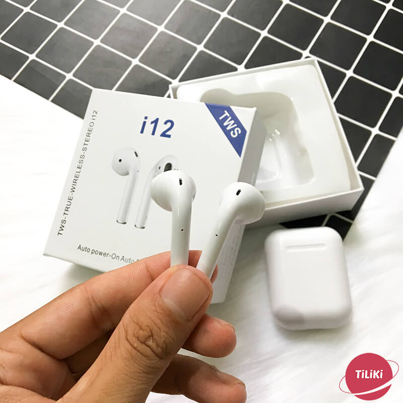 Tai nghe Bluetooth 5.0 i12 TWS, Tai nghe Bluetooth không dây 5.0 i12 TWS- Tai nghe không dây, tai nghe giá rẻ,tai nghe có mic, tai nghe cảm ứng, tai nghe bluetooth cho IOS và Android [Cam kết bảo hành 1 đổi 1