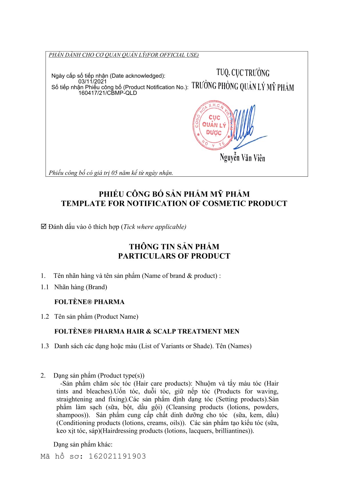 [HCM]TINH CHẤT NGĂN RỤNG TÓC VÀ KÍCH THÍCH MỌC TÓC FOLTENE NAM