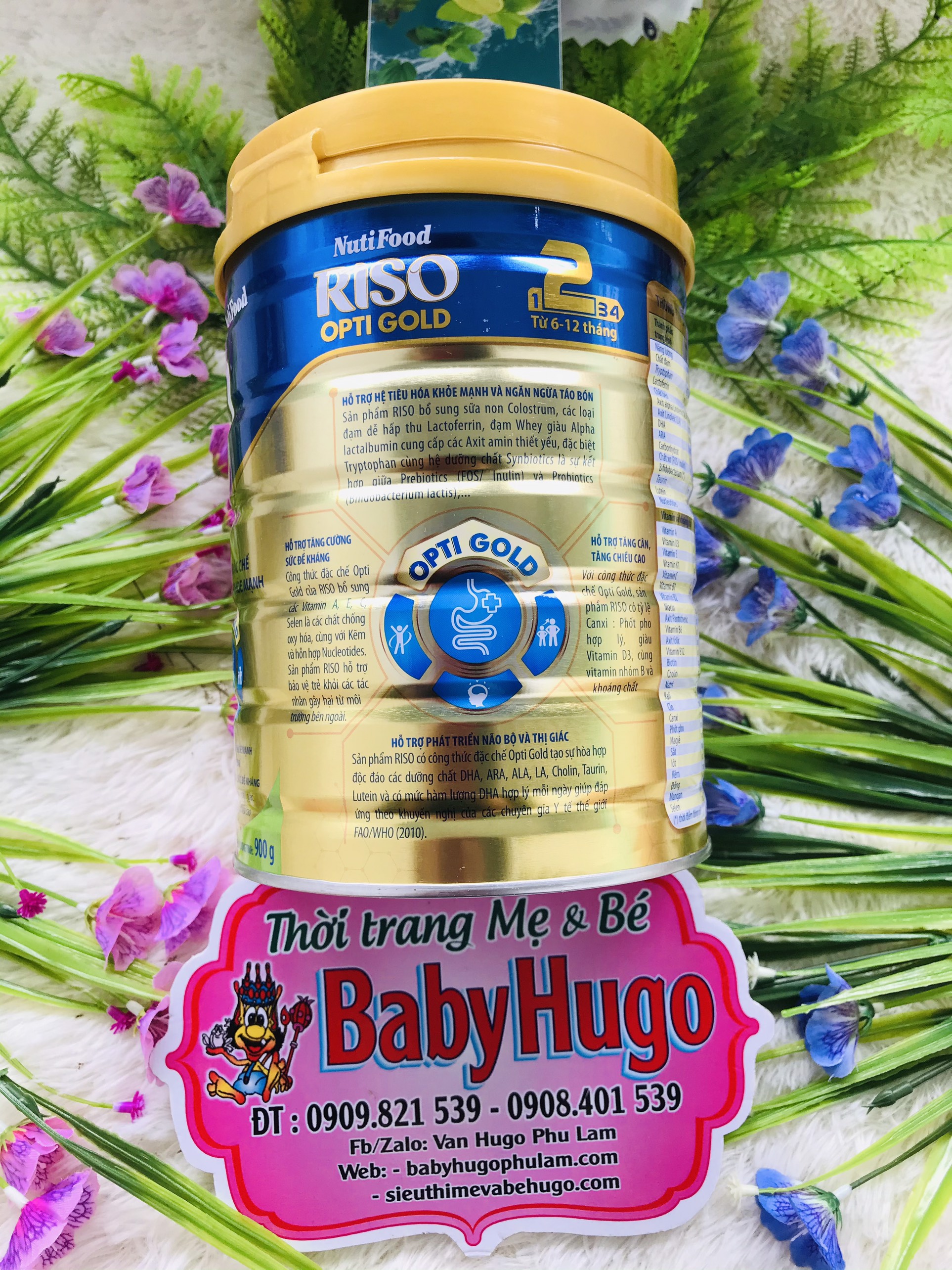 Sữa NutiFood RISO OPTI GOLD 2 (6-12 tháng) Lon 900g