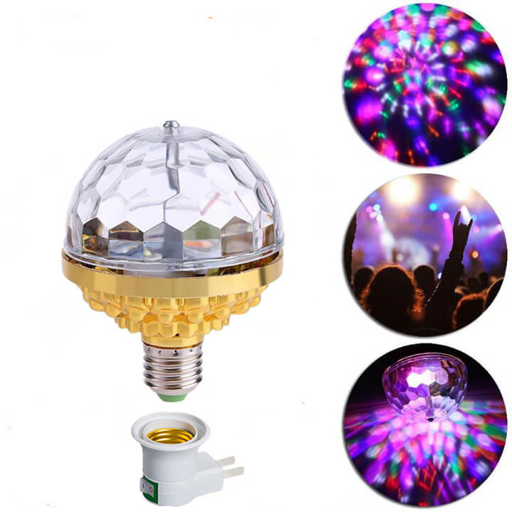 Đèn led xoay 7 màu chớp nháy theo nhạc - đèn led sân khấu xoay 7 màu - đèn vũ trường - đèn quán bar