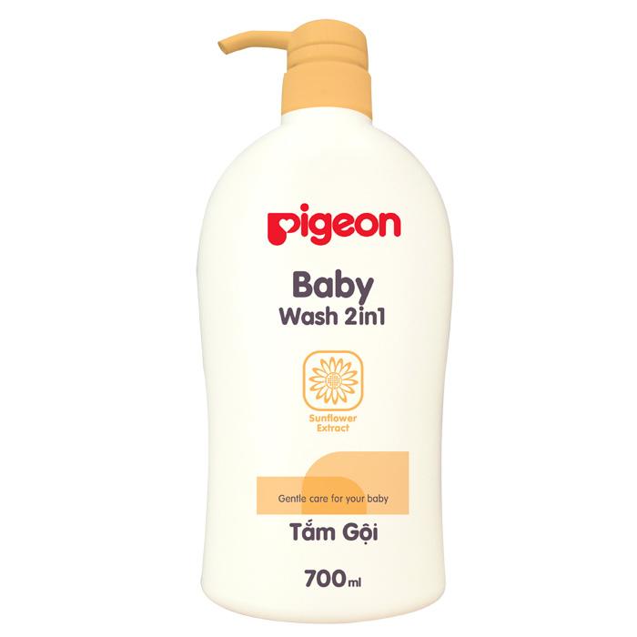 [Tặng áo thun cho bé] Sữa tắm gội 2IN1 Pigeon 700ml