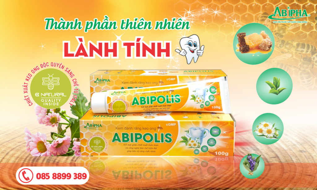Kem đánh răng keo ong dược liệu ABIPOLIS 100gr