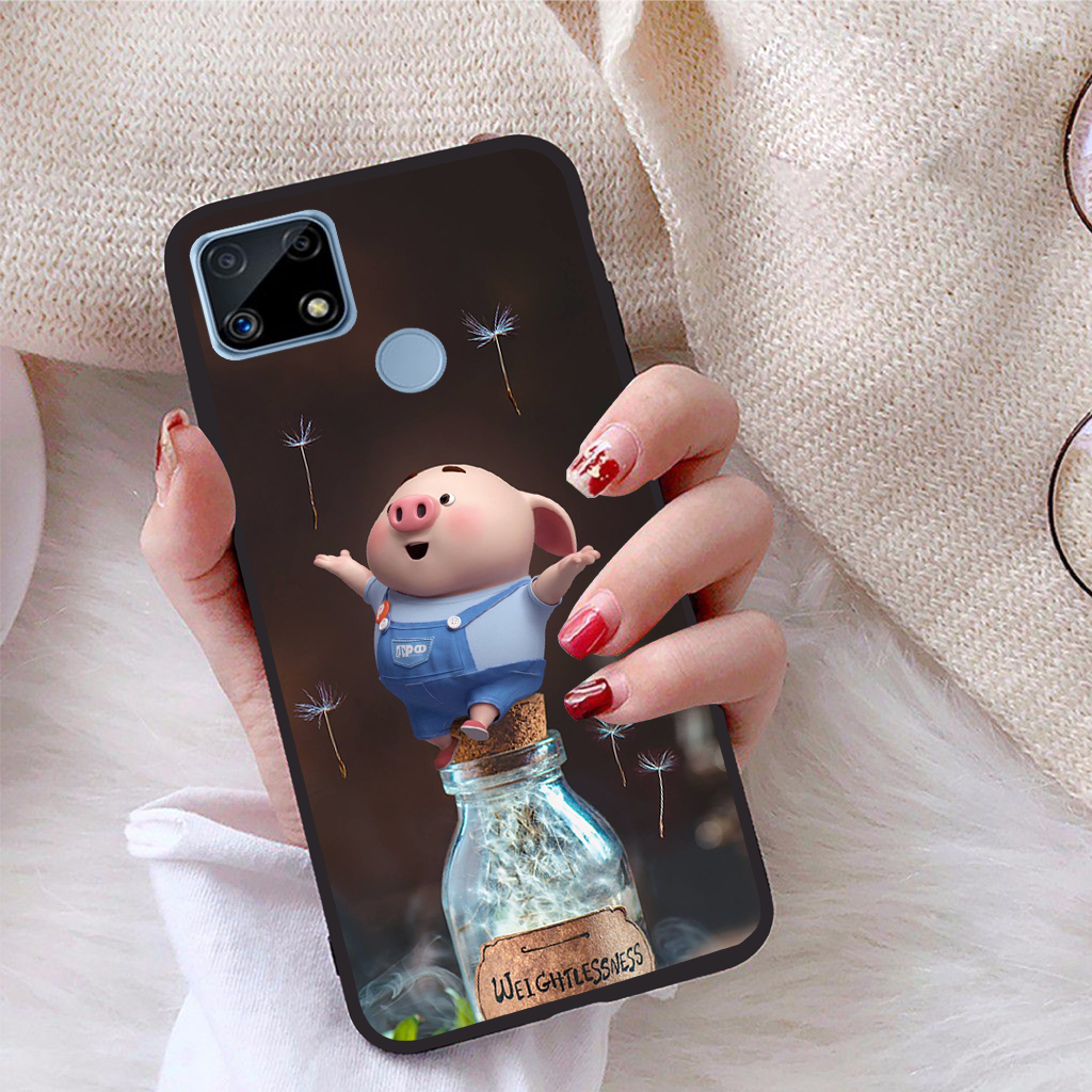 Ốp lưng Realme C25 viền dẻo TPU BST Pig Cute