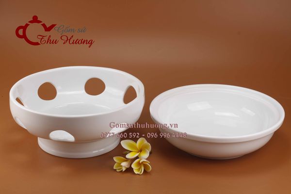 Bếp hâm nóng thức ăn bằng nến (bát sứ Bát Tràng)
