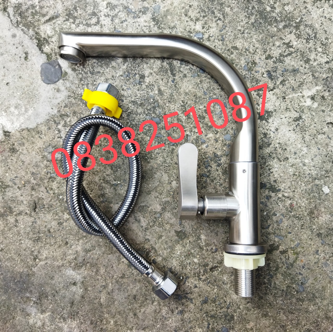 Vòi Rửa Chén Bát Lạnh Inox 304 quay 360 độ dùng cho 2 hộc chậu CL2005 VÒI THIÊN NGA VÒI ĐÚC NGUYÊN KHỐI