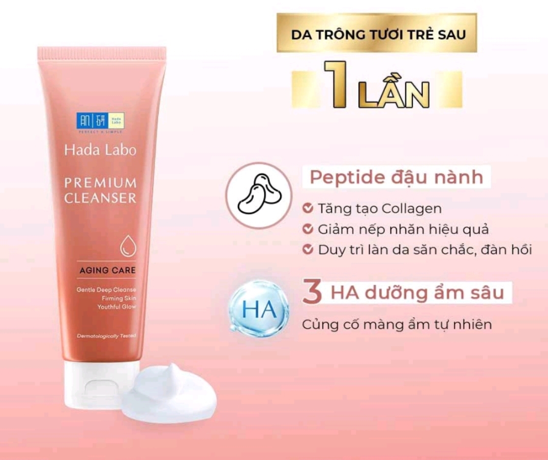 Sữa Rửa Mặt Hada Labo Chăm Sóc Da Cao Cấp  Premium 100g