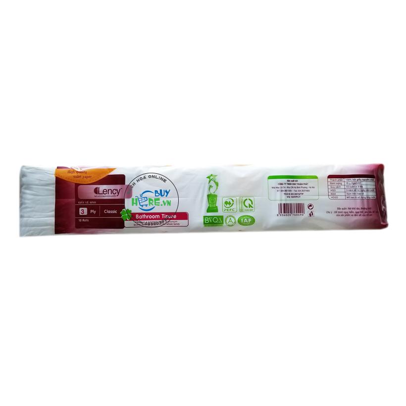 Giấy vệ sinh Lency nâu 10 cuộn 3 lớp