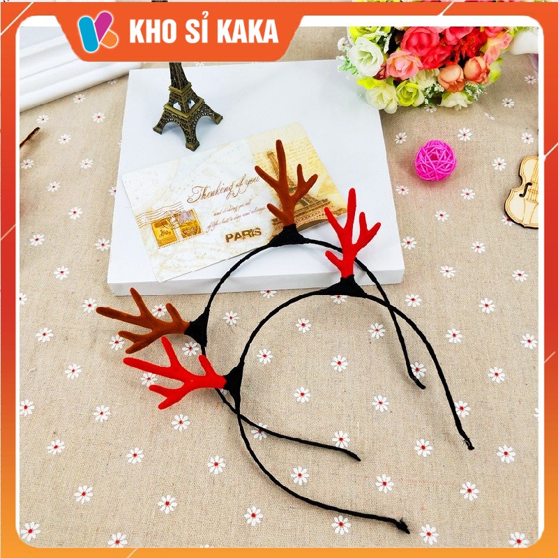 Bờm băng đô cài tóc sừng noel trơn