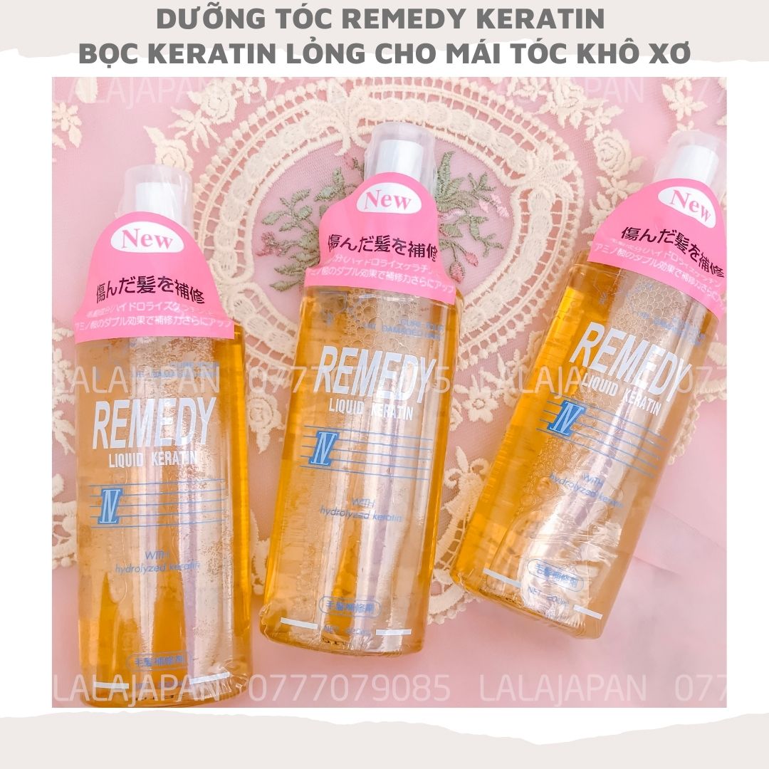 Dưỡng tóc REMEDY Keratin Nhật Bản bổ sung keratin lỏng phục hồi tóc hư tổn