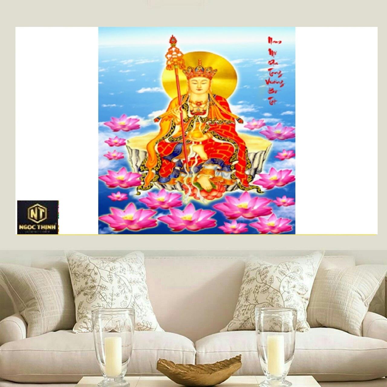 Tranh đính đá mẫu mới Địa tạng vương bồ tát KT 50x65cm