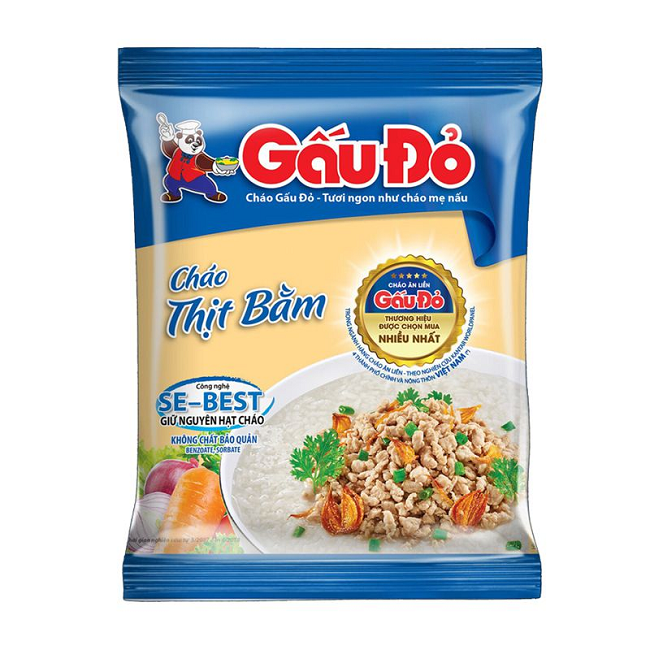 (set 10 gói) Cháo Gấu Đỏ thịt bằm/cháo gà