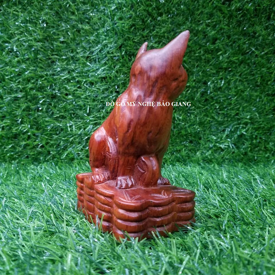 Tượng con mèo gỗ hương