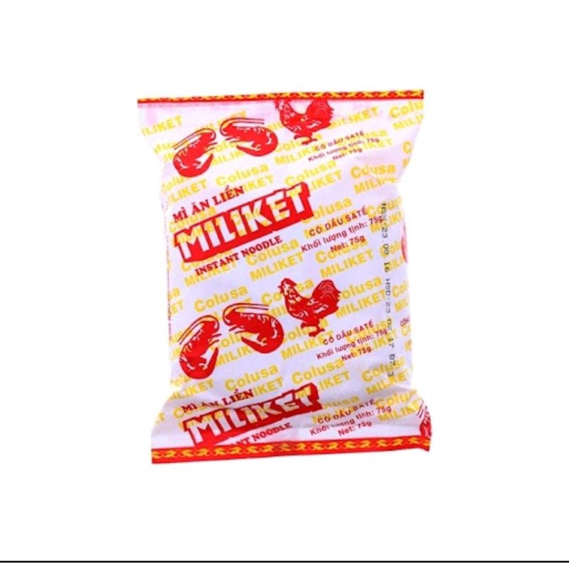 Thùng 30 gói mì Miliket giấy vàng 2 con tôm date mới