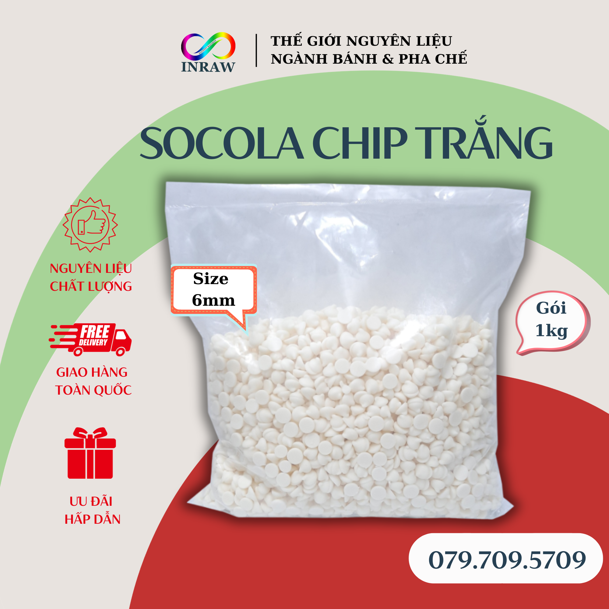 Socola Chip Trắng Colatta 100g