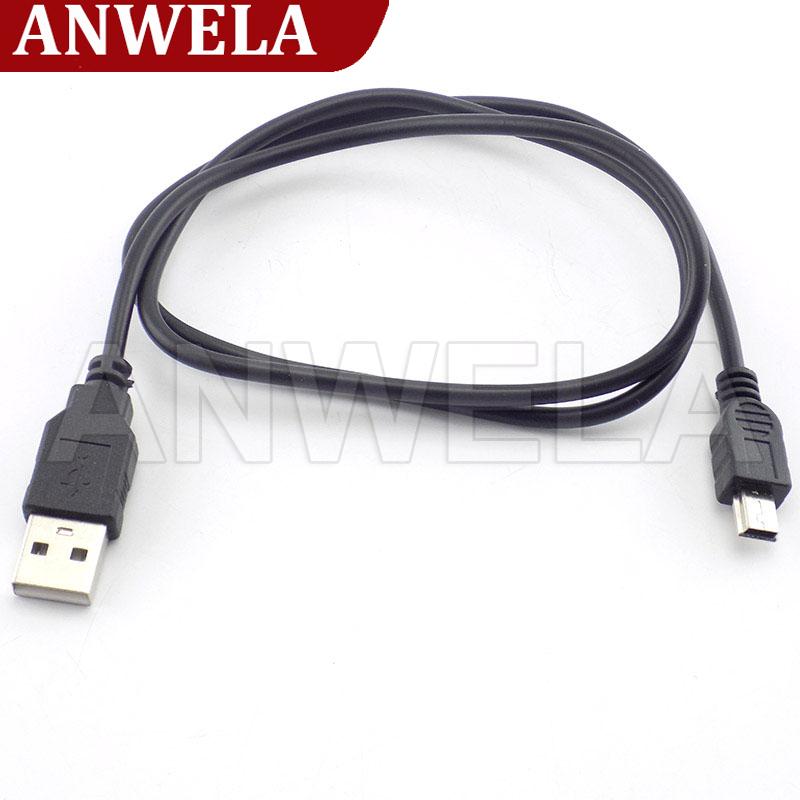 Anwela shop mini usb 2.0 a male to 5 pin male b connector data sync extension charging cable cord adapter wires