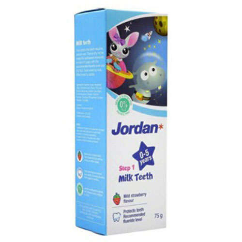 Combo 2 Kem đánh răng JORDAN STEP 1 vị dâu (Cho bé từ 0_5 Tuổi)