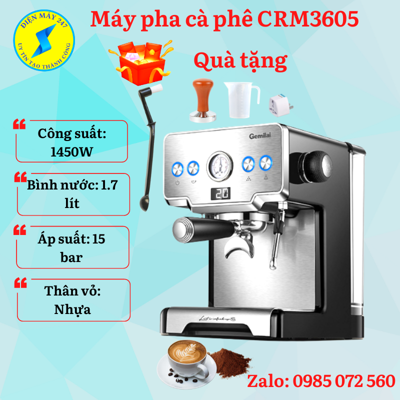 Máy pha cà phê Gemilai CRM3605