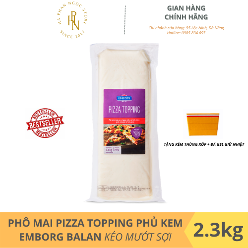 Phô Mai Mozzarella Pizza Topping PHỦ KEM NHẸ Emborg TẢNG LỚN 2.3KG