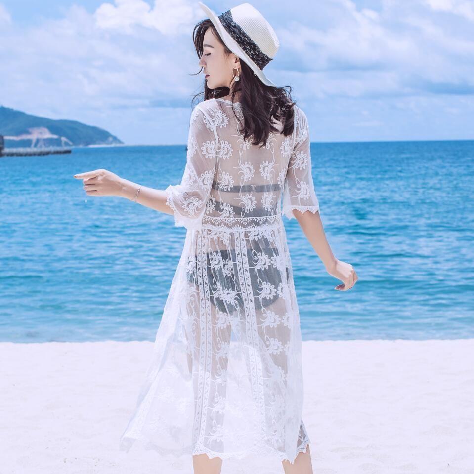 Áo lưới đi biển form dài