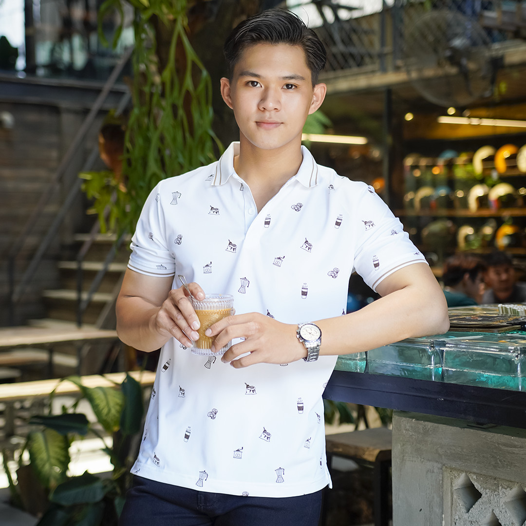 Áo polo nam Gu Coffee cổ bẻ P0142 - Áo thun nam cổ bẻ 100% cotton cá sấu poly co giãn 4 chiều cao cấp