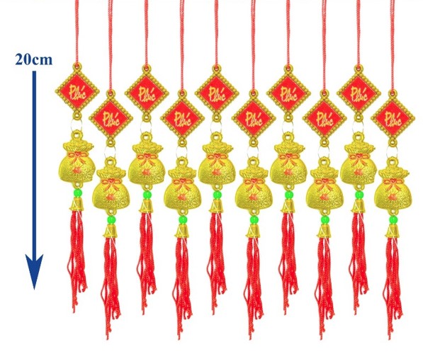 sỉ 5 dây liễng trang trí tết 2024 vàng đại chữ việt in trên vải nhung B