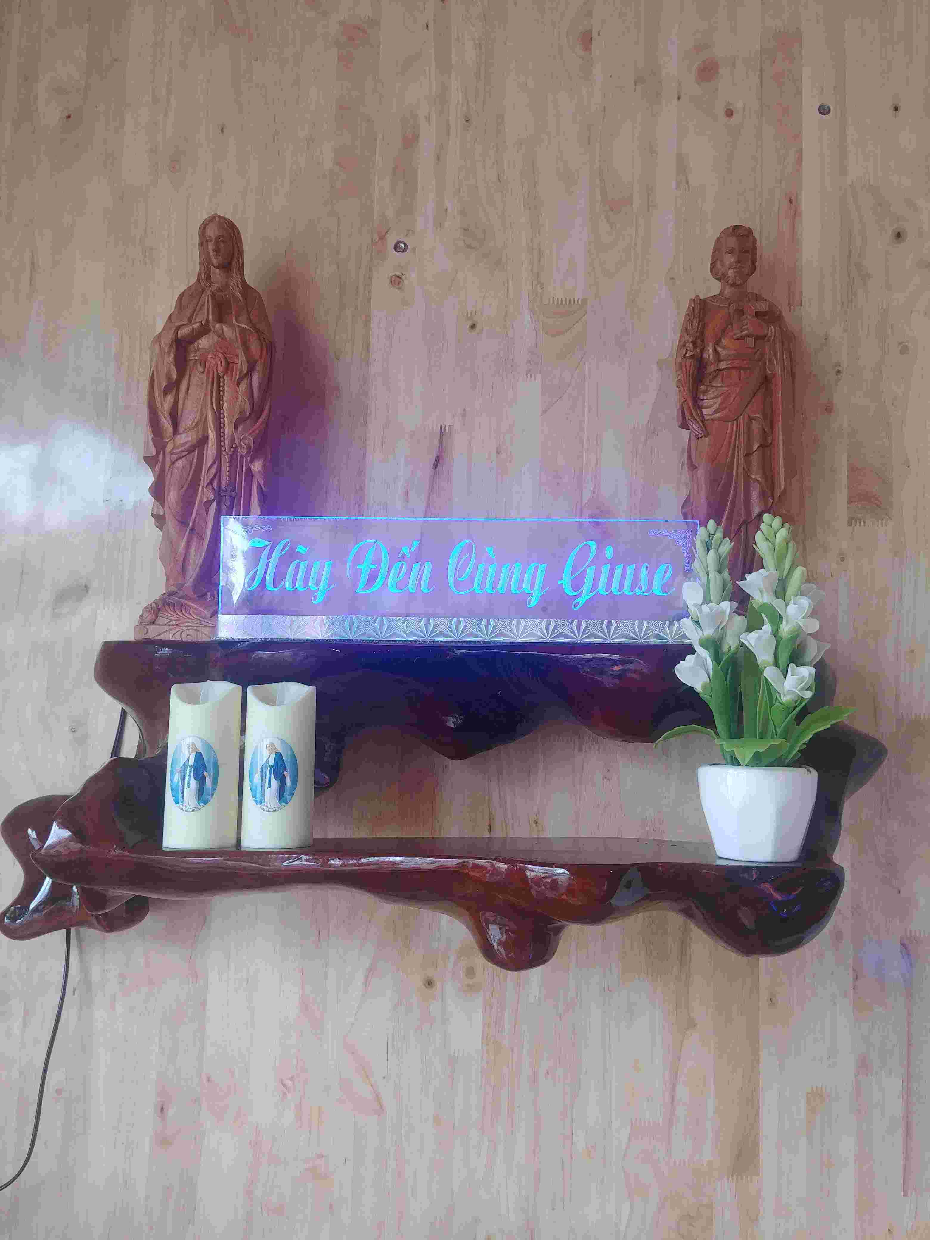 Chữ Mica Khắc 3D Led 7 Màu 40cm
