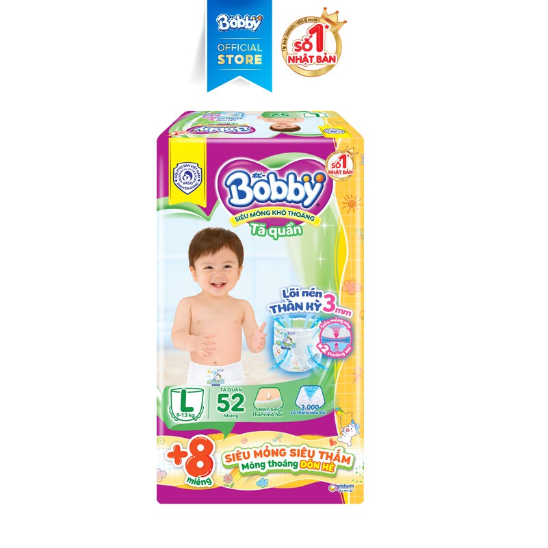 Tã quần Bobby mới L52+8