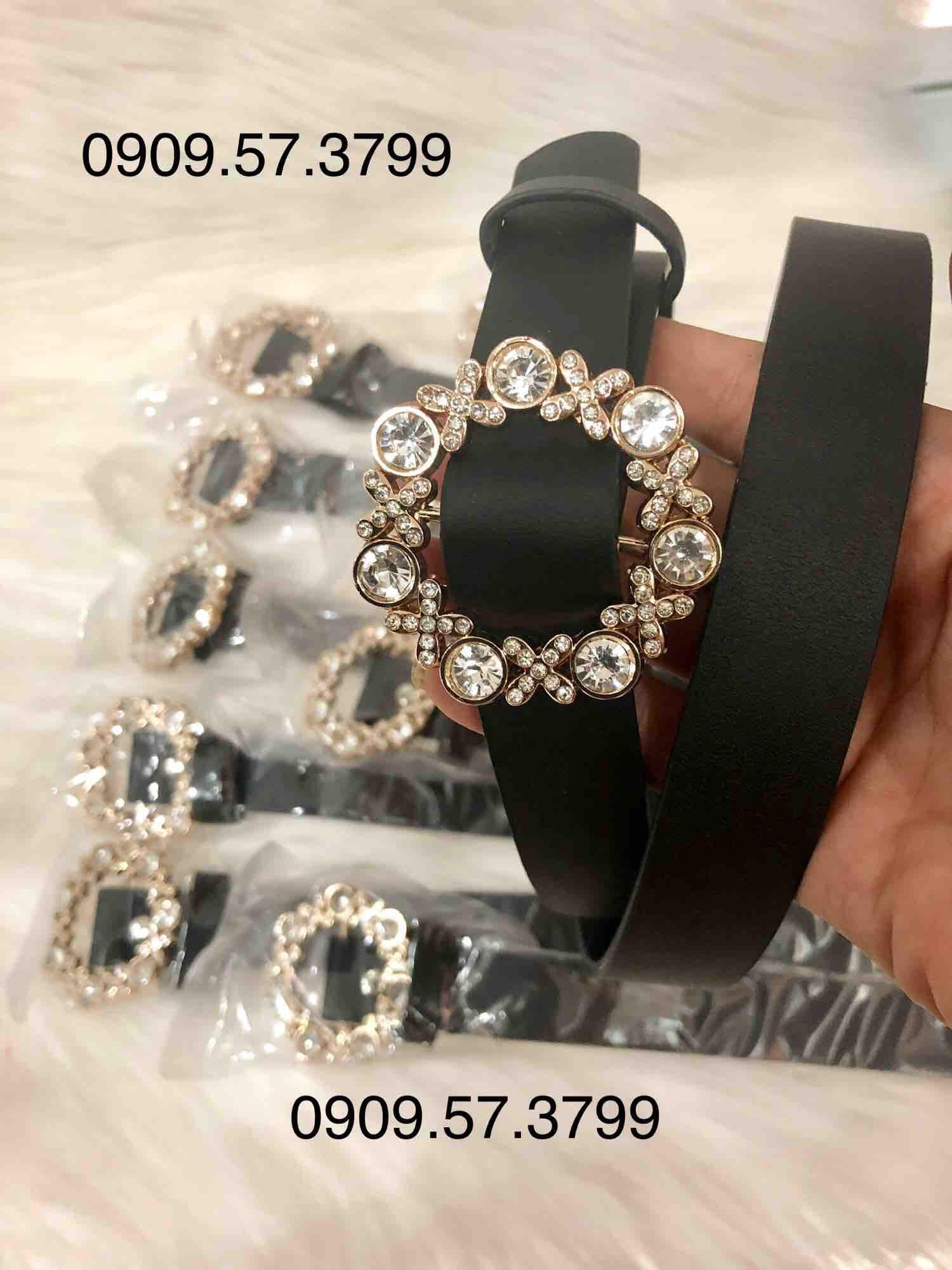 [HCM]Nịt quần bản 25 cm. Mặt hoa đính đá