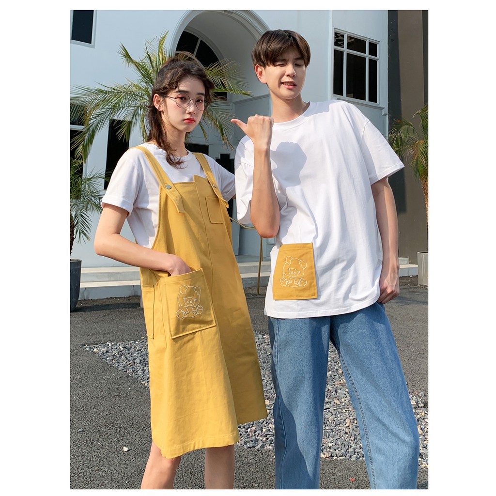 Sét Váy Yếm Bánh Bèo 2 Màu Đen Nâu Kèm Áo Sơ Mi - Quần yếm | ThờiTrangNữ.vn