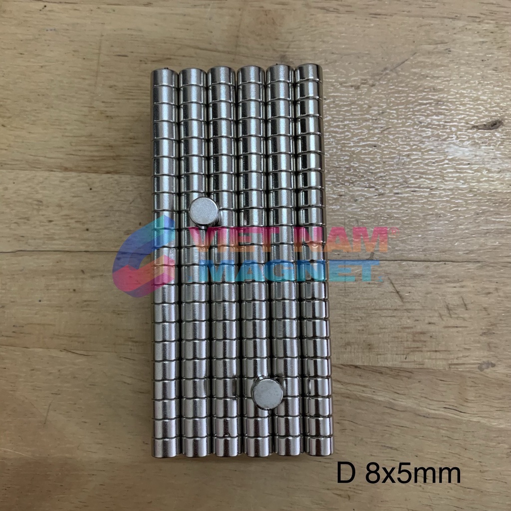 Nam châm đất hiếm dày 5mm lực từ N35 siêu mạnh (12x5mm, 10x5mm, 8x5mm)