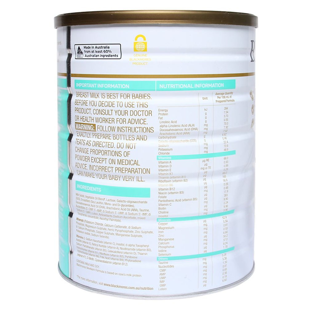 Sữa Bột Blackmores 1 Newborn Formula 900g
