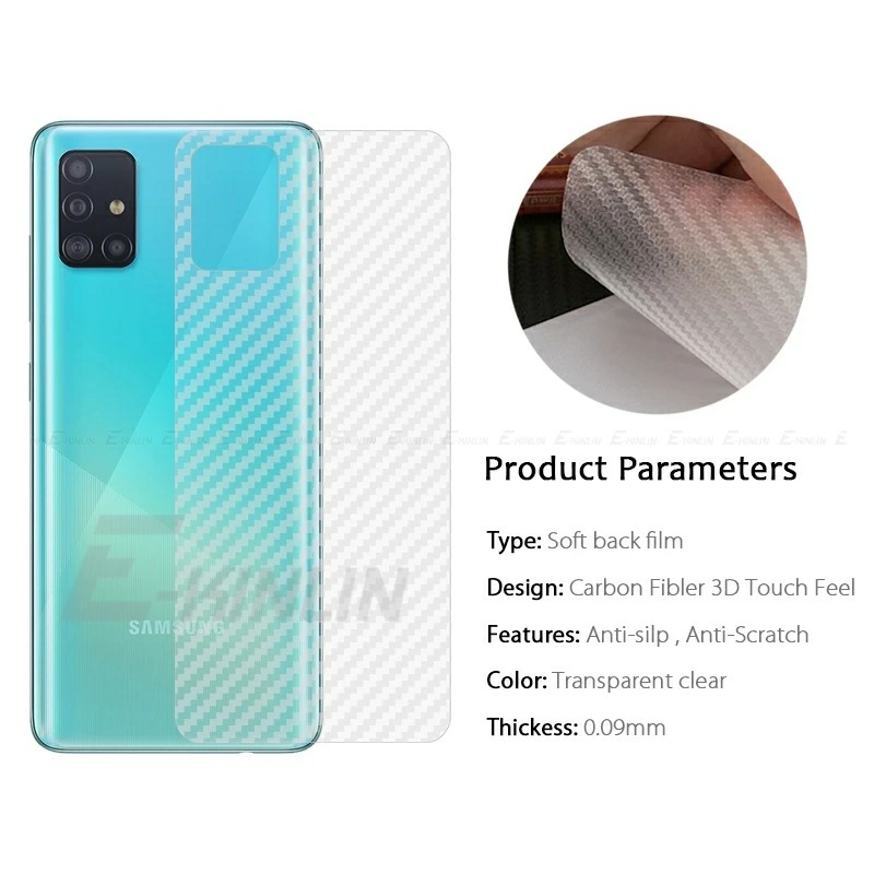 Dán lưng Samsung A51 vân Carbon chống mồi hôi bám bẩn