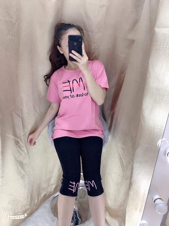 Bộ lửng ngố mặc nhà thêu chữ ME