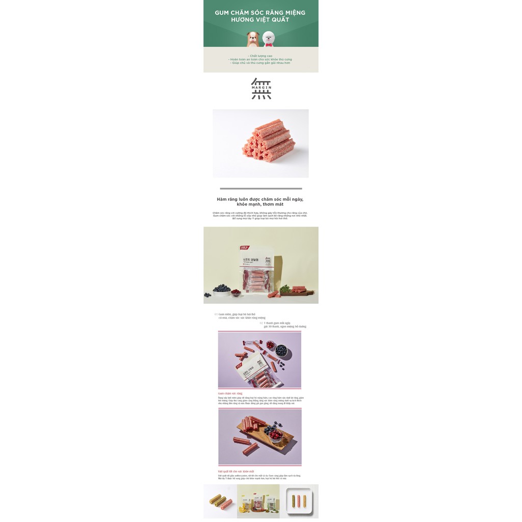 [Hoàn Tiền 10%] [Chính Hãng] Túi 30 cây Gum chăm sóc răng miệng chó Bowwow Hàn đủ 3 vị