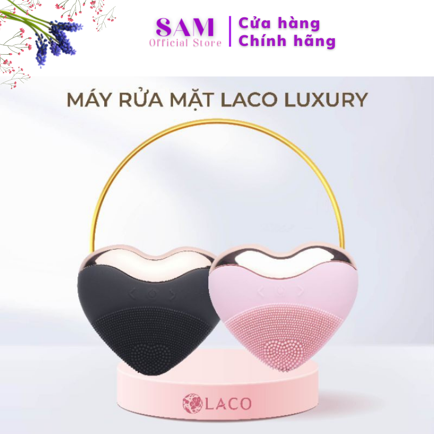 [XÃ HÀNG CHÍNH HÃNG] Máy rửa mặt massage LACO LUXURY làm sạch sâu da mặt nâng cơ xoá nhăn đánh bay mụn cám xoá tan bọng mắt bọng cằm cho da mềm mịn MRM01 tặng kèm bông tẩy trang 30k