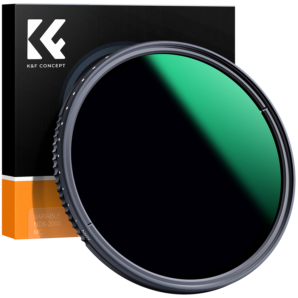 K&F Concept 49/52/55/58/67/72/77/82mm ND8-ND2000 (3-11stop) Variable Neutral Density Lens Filter Waterproof Adjustable ND Lens Filter with 24 Multi-Layer Coatings for Camera Lens