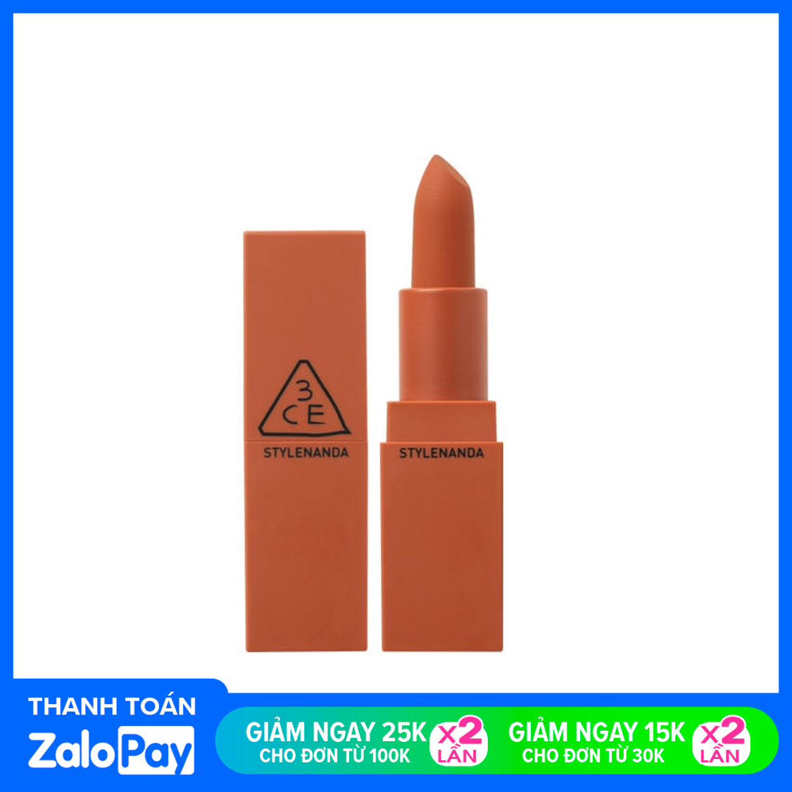 [HCM]Son thỏi lì mịn 3CE Matte Lip Color 3.5g (Màu 229 230 231)
