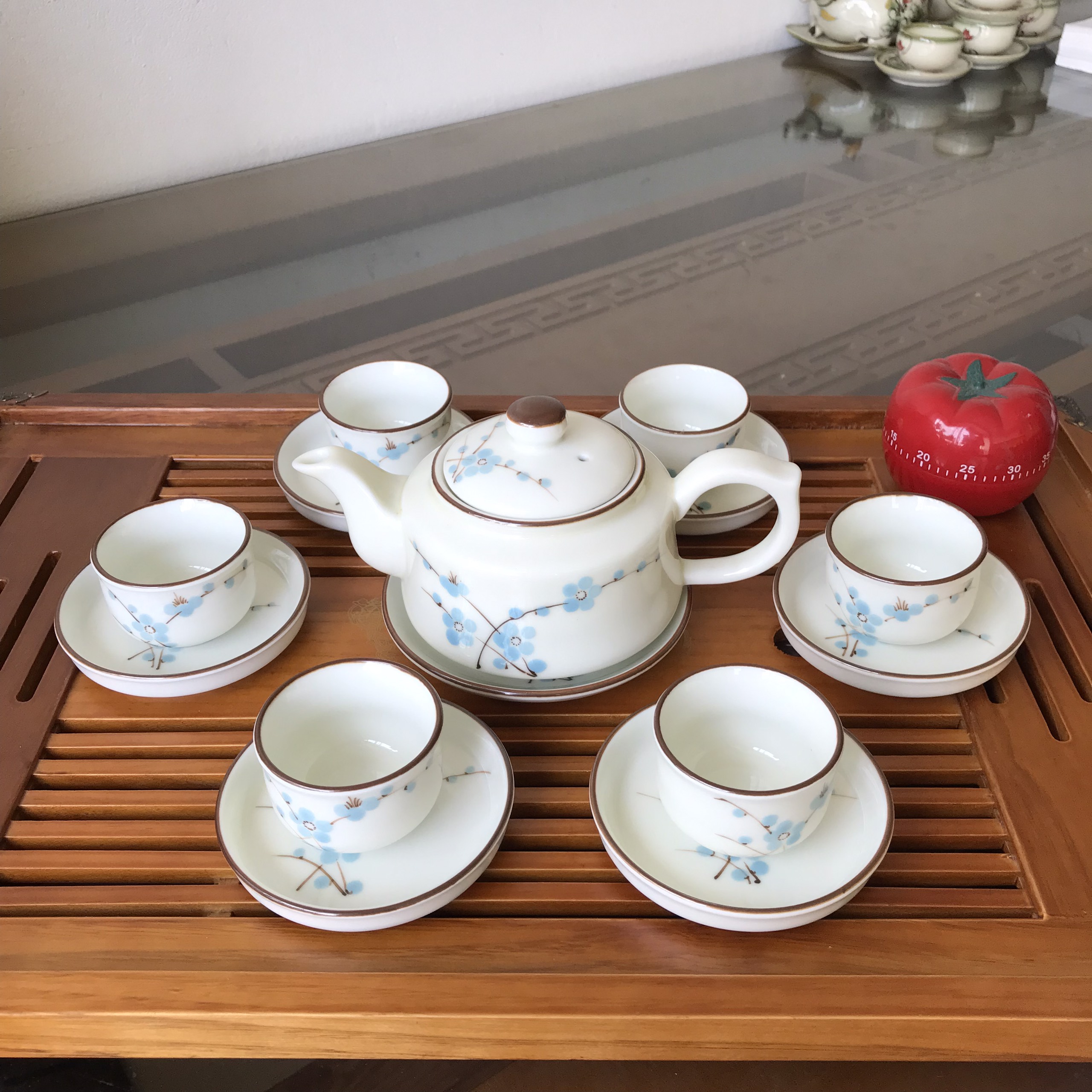 Bộ Ấm Chén Men Mát Bát Tràng Các Dáng GQA10
