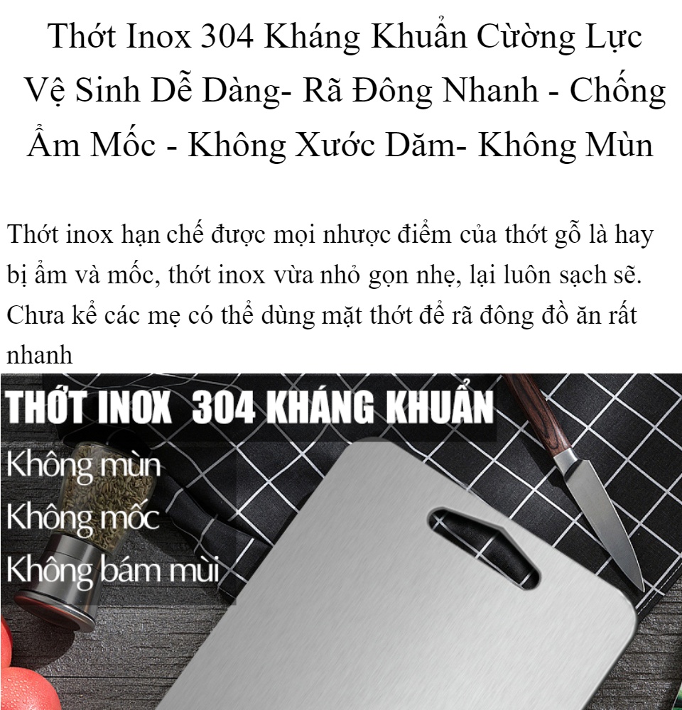 Thớt Inox 304 Kháng Khuẩn Cừờng Lực