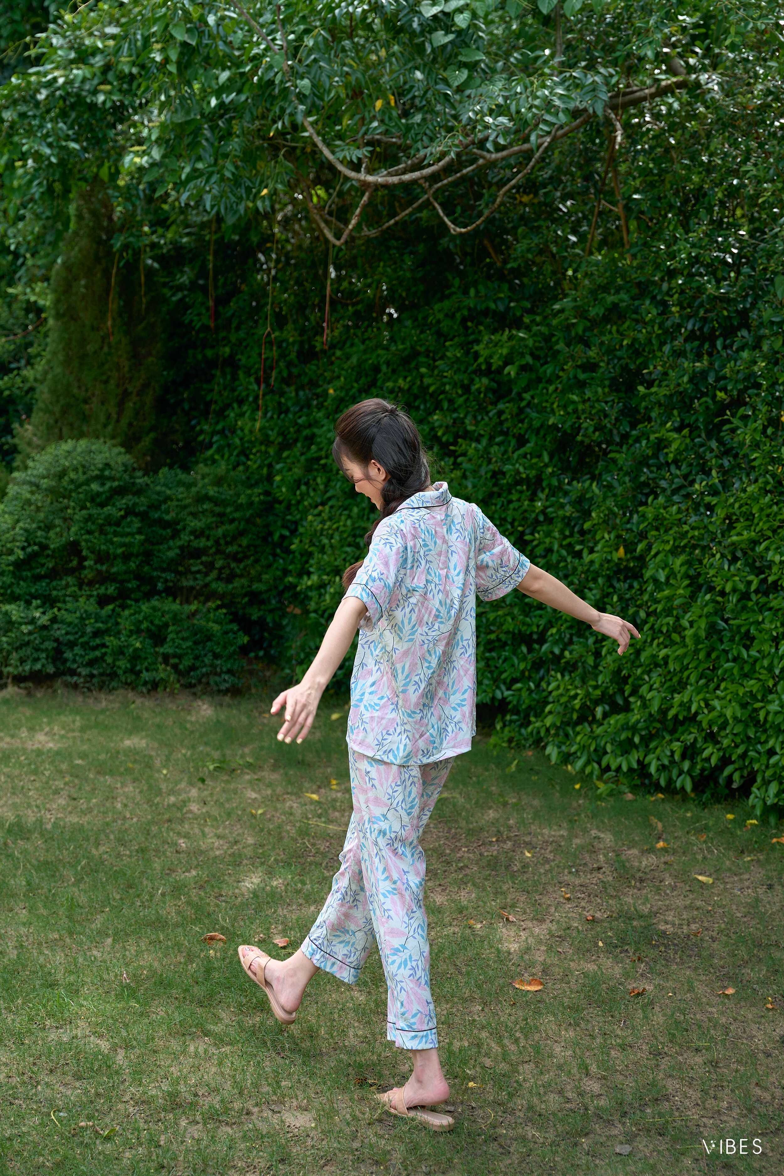 VIBES Bộ Pijama dài lụa gấm cao cấp Wendy Long Py Set